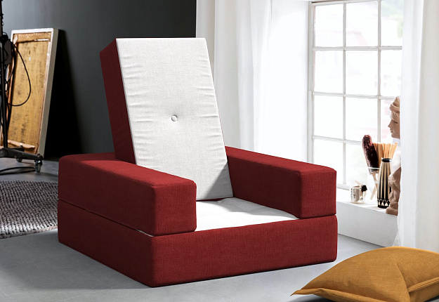 Минималистичное кресло Кубис для лаунж зоны, кресло-трансформер для отдыха и сна